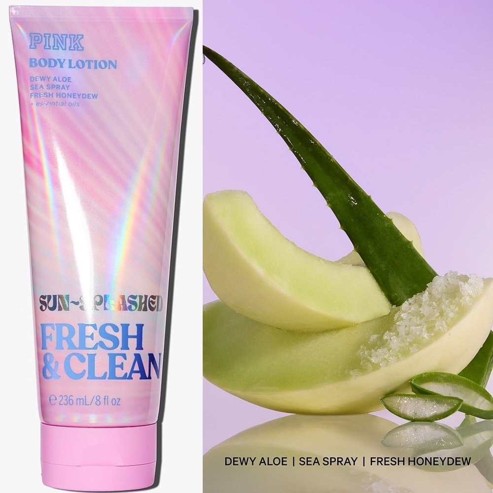 PINK Victoria's Secret Fresh & Clean Sun-Splashed Body Lotion 8oz NEW